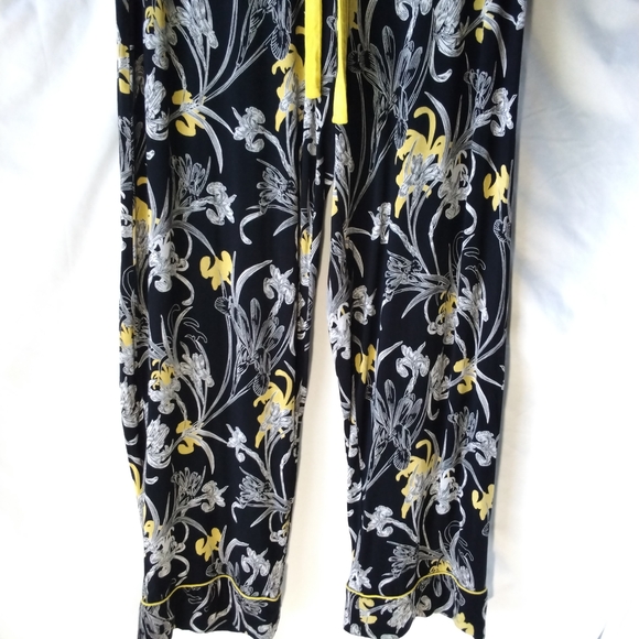 Soma Black and Yellow Floral Wide Leg confort pijama Pants - Picture 3 of 8